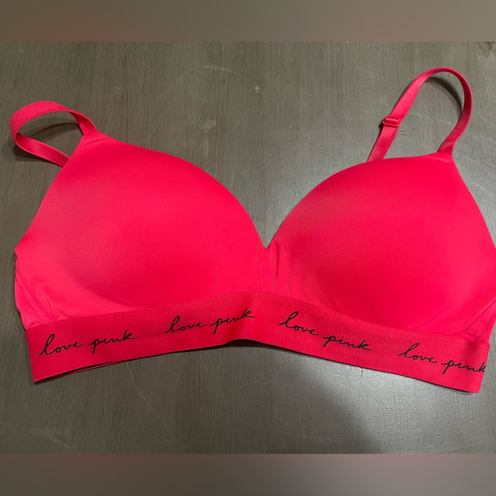 PINK Victorias Secret Wear Everywhere wireless push up bra. Red. 36C
